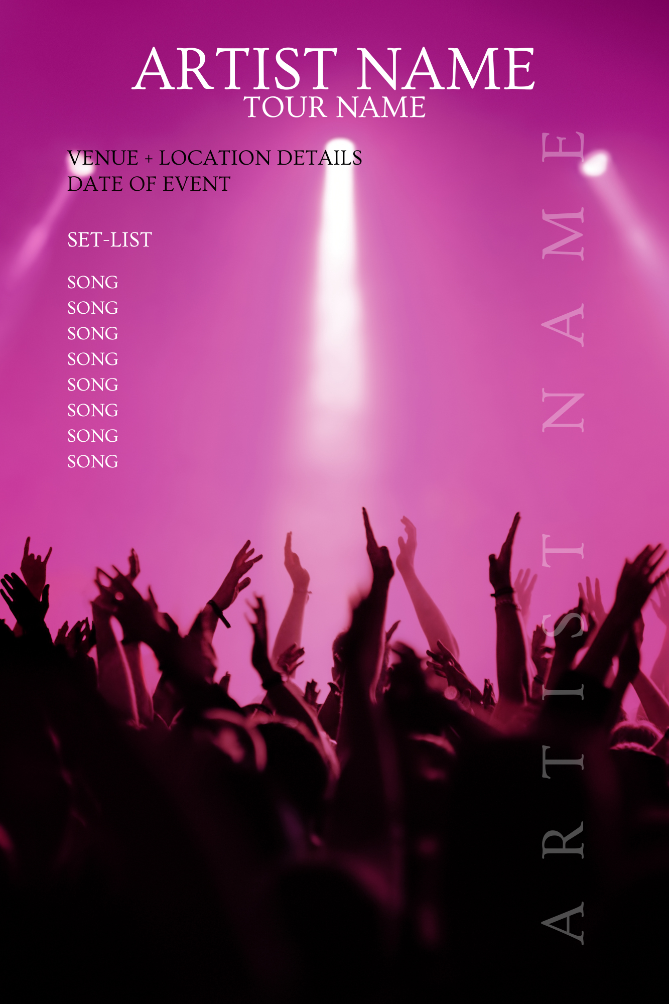 Custom Set List Poster (Custom Image)